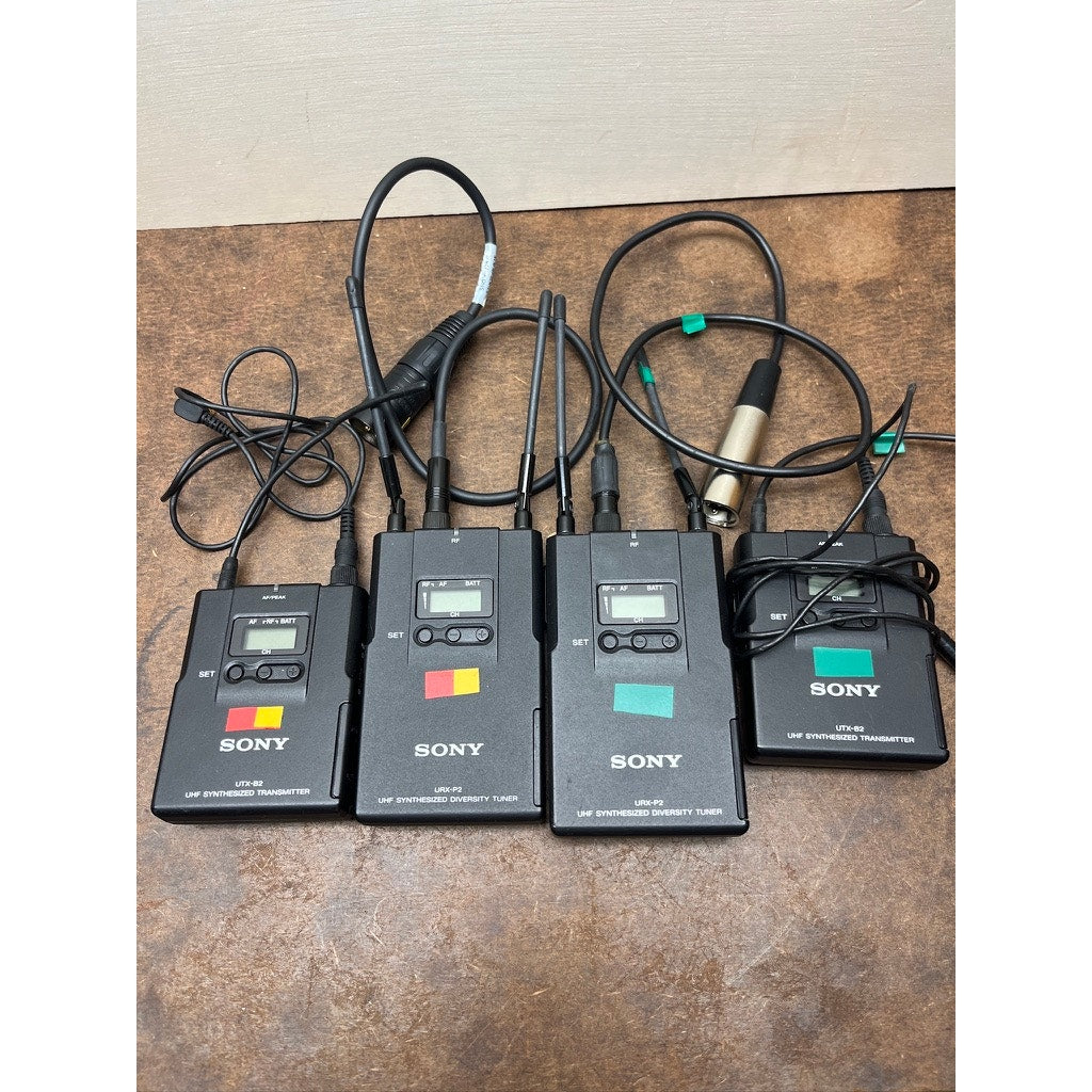 Pair Sony UWP URX-P2 UTX-B2 Wireless Mic Sets Tested Working