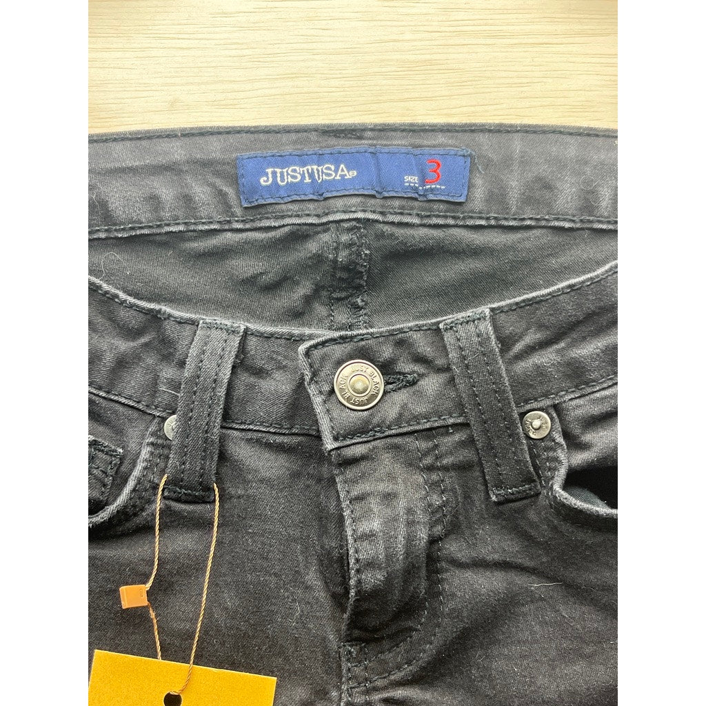 JustUSA Size 3 Black Skinny Jeans With Bombas Socks Bundle