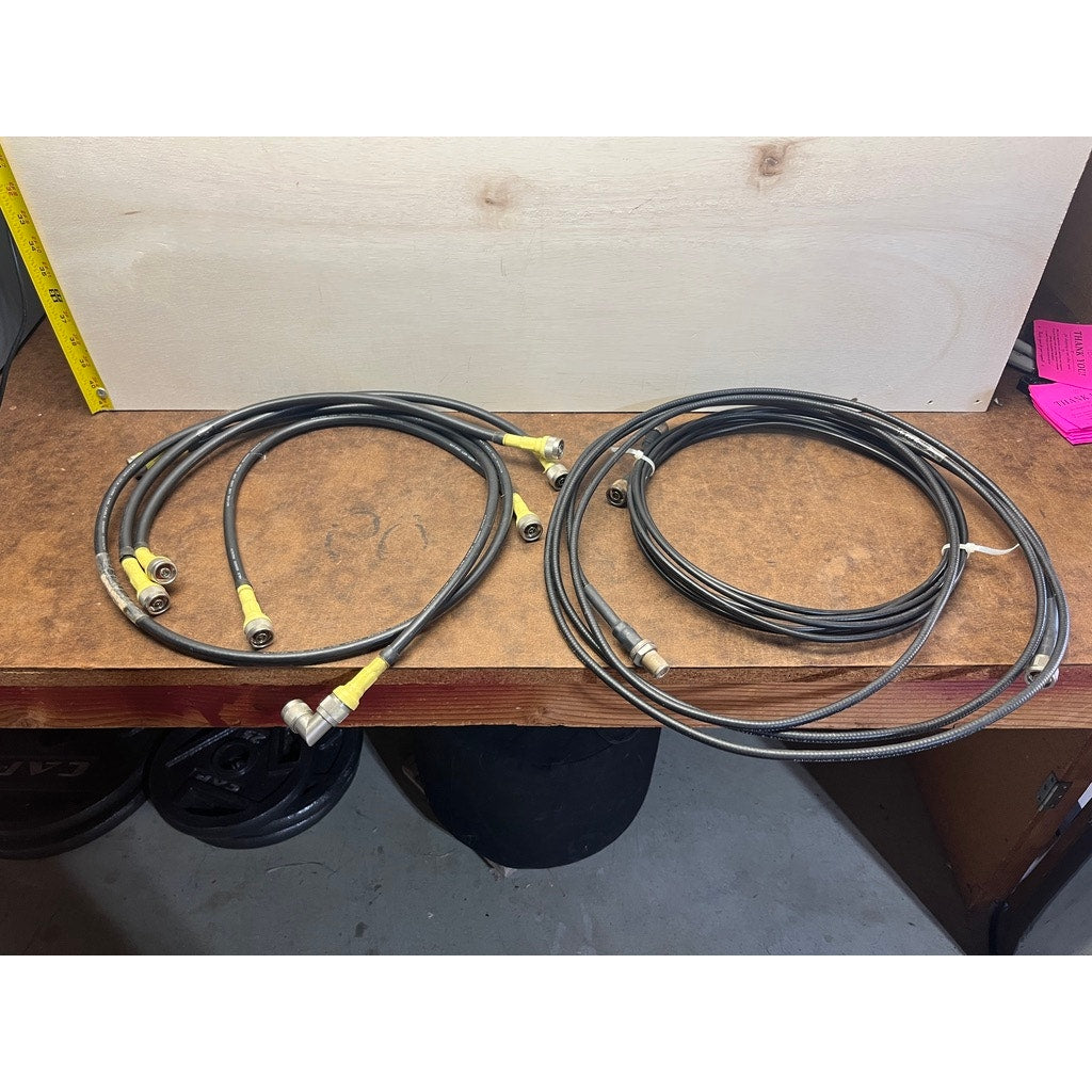 Lot of 6 RF Coax Cables N Type Style Connectors Mixed Lengths