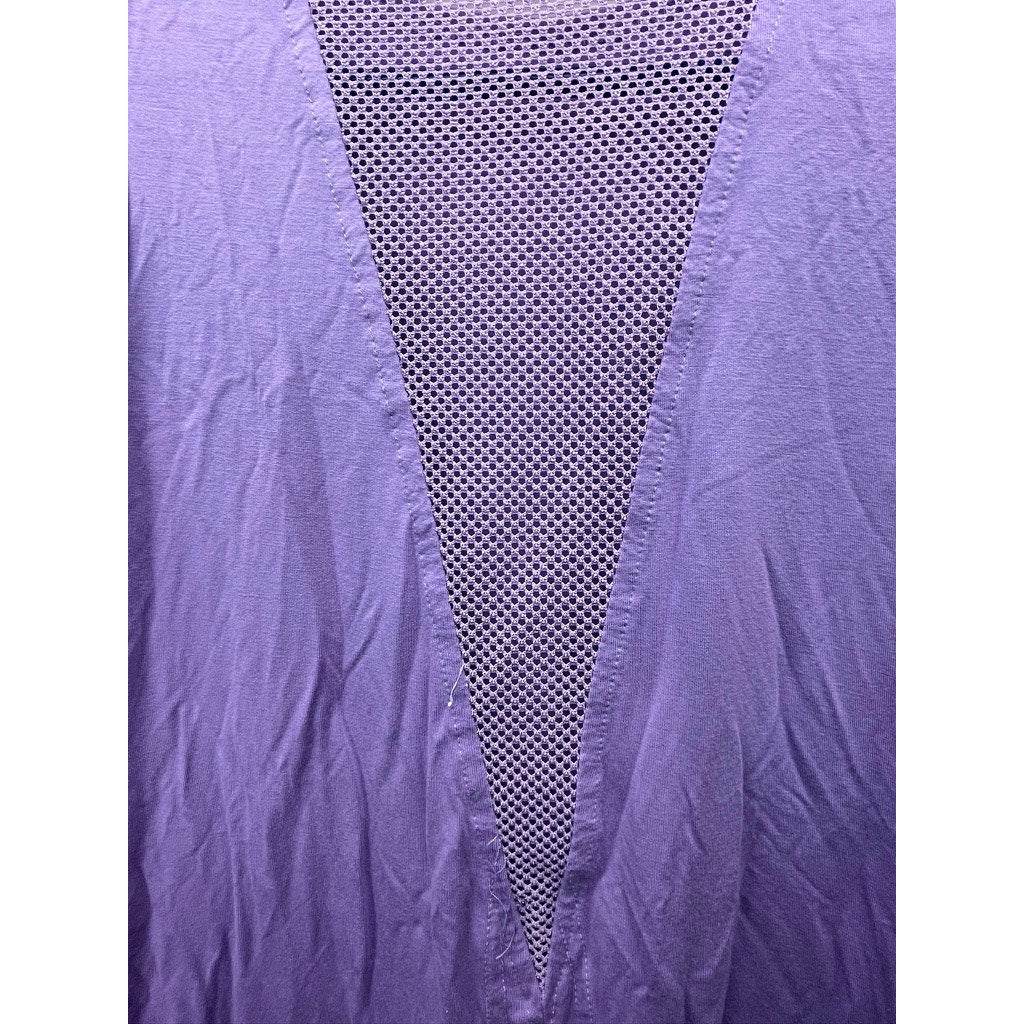 Womens Purple Sleeveless Mesh Back Tunic Top Size M