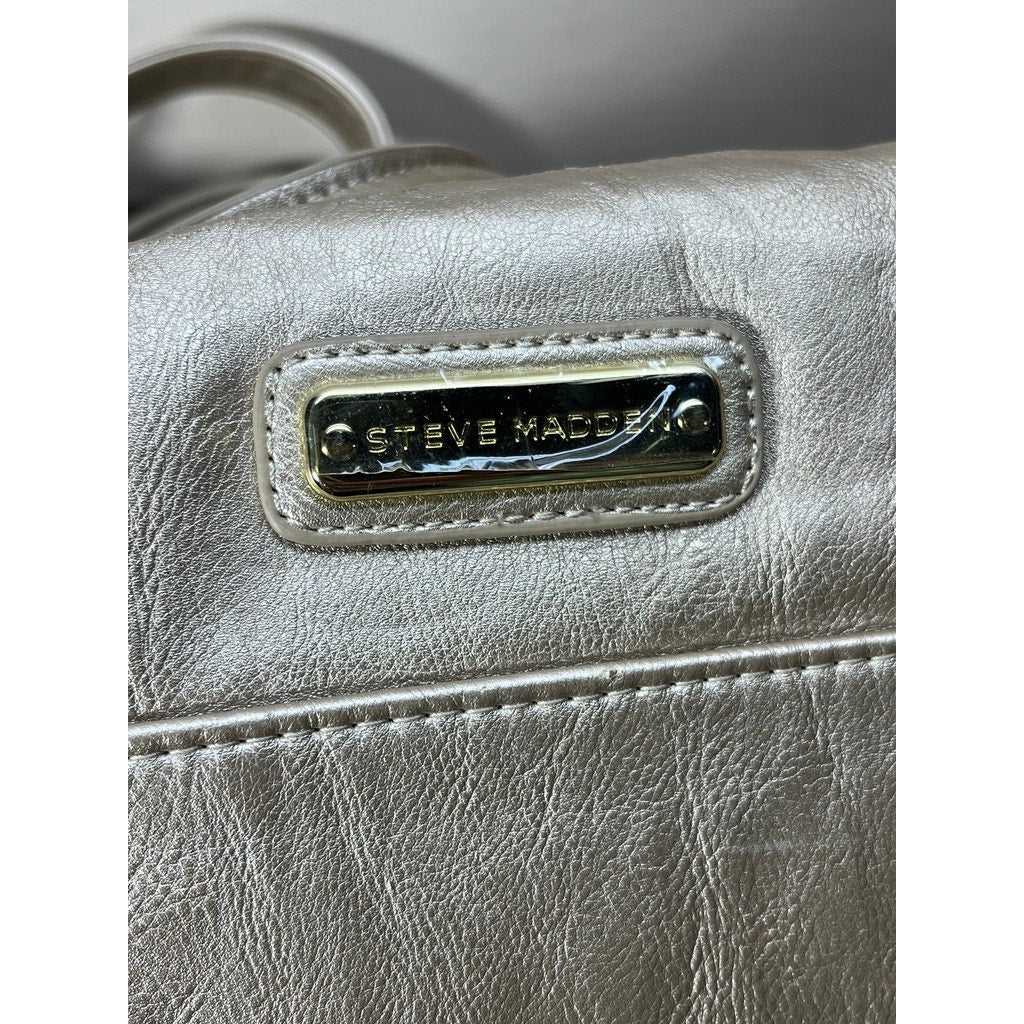 Steve Madden Metallic Gold Satchel Handbag Chain Strap Purse