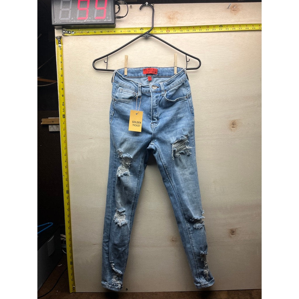Wax Jean Butt I Love You Womens 1/25 Distressed Skinny Jeans