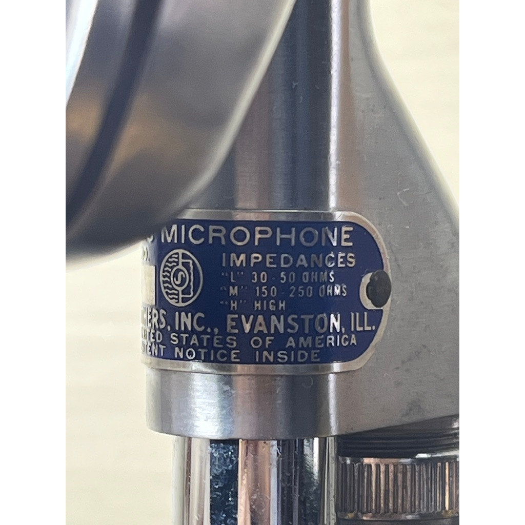 Vintage Shure Brothers Model 51 Dynamic Microphone Desk Stand Cable