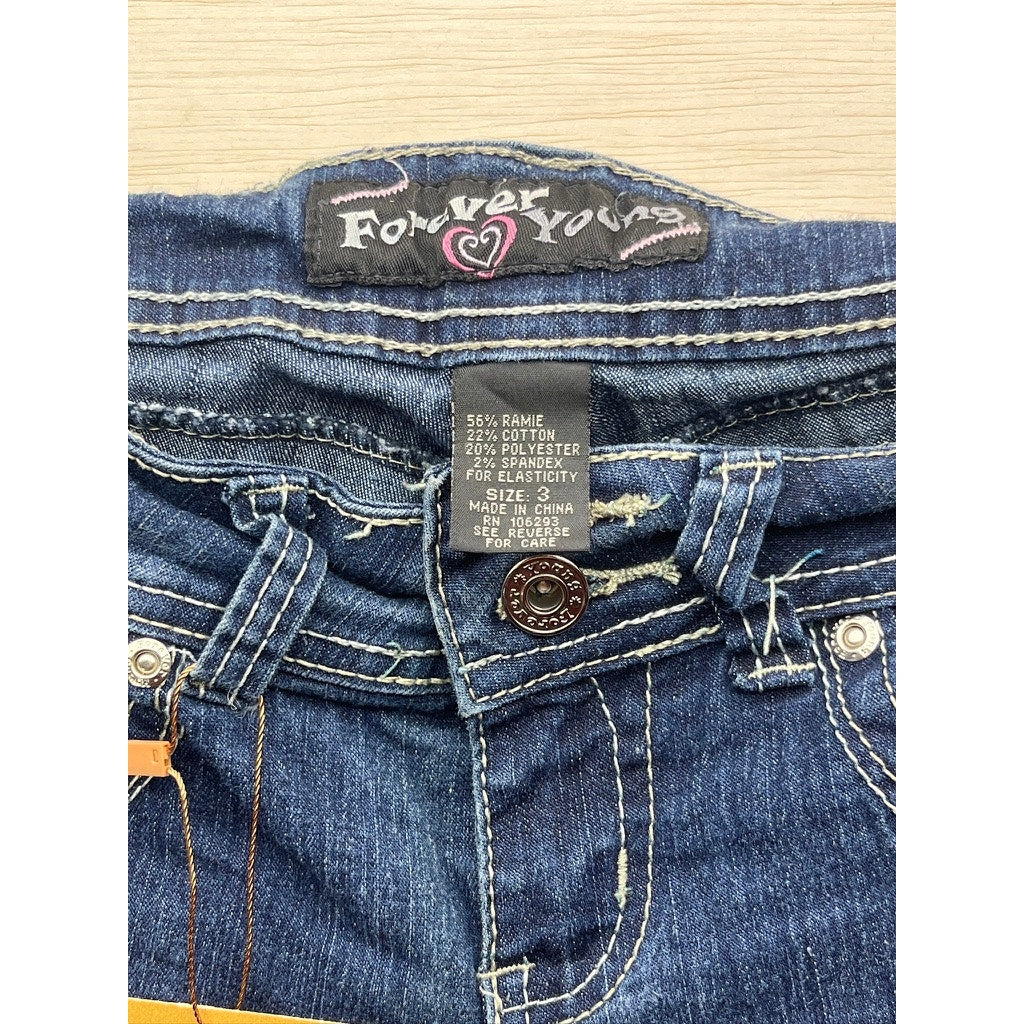 Forever Young Womens Size 3 Stretch Cuffed Skinny Jeans