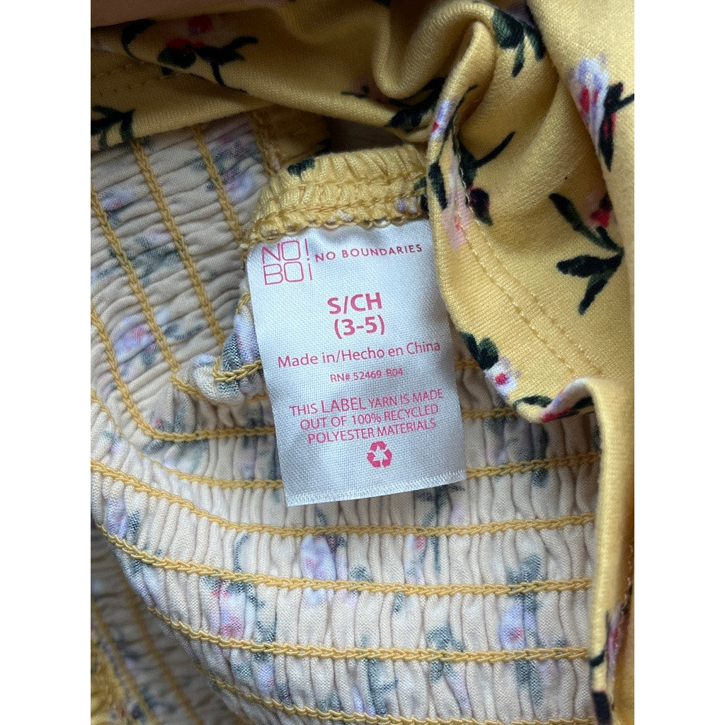 No Boundaries Yellow Floral Halter Top Size S w Sunglasses