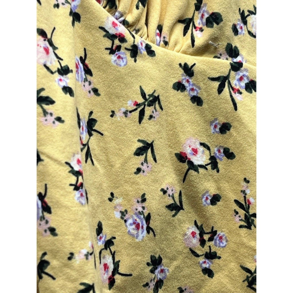 No Boundaries Yellow Floral Halter Top Size S w Sunglasses