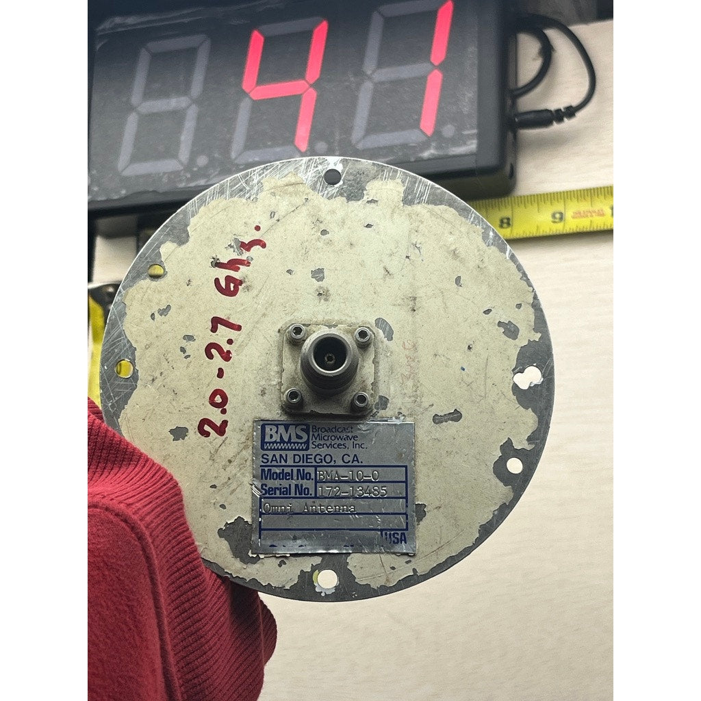 BMS BMA-10-O Omni Antenna 2.0-2.7GHz Broadcast Microwave TESTED! WORKING!
