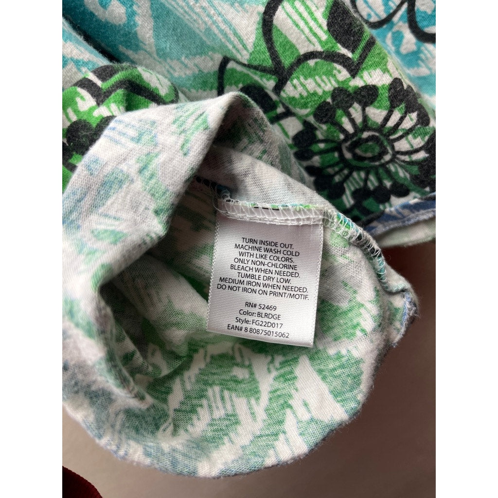 Faded Glory Girls Blue Green Floral Sleeveless Dress Size S 6/6X