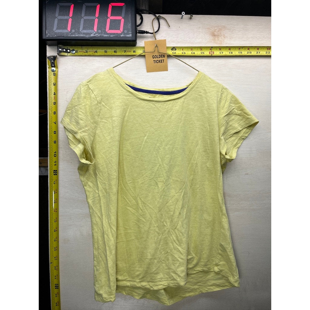 Boden Womens Yellow Green Short Sleeve Cotton T-Shirt Size L