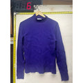 Worthington Womens L Purple Ribbed Mock Neck Long Sleeve Sweater