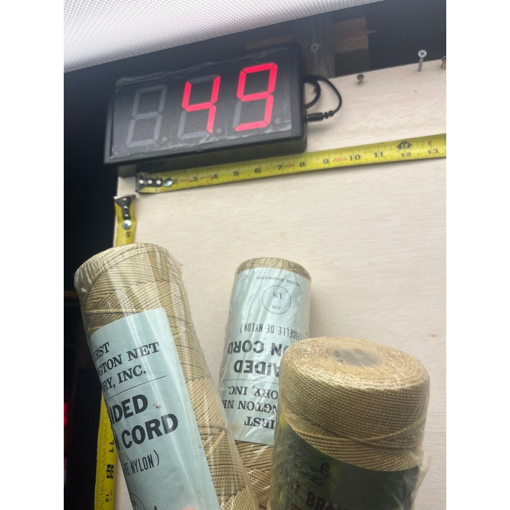 Lot of 3 Braided Nylon Cord Twine Rolls Size 18 Beige NOS